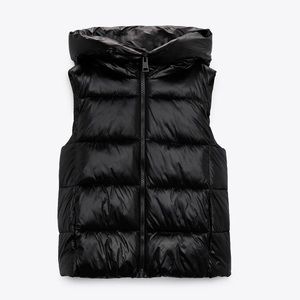ZARA hooded puffer vest, like new!